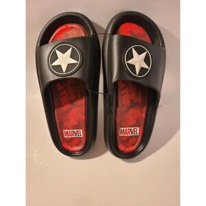 Marvel Men's Winter Soldier Comfort Slide Sandal, Black Size 10 NEW